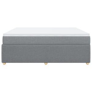 Ramsäng med madrass ljusgrå 200x200 cm tyg