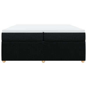 Ramsäng med madrass svart 200x200 cm tyg