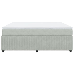 Ramsäng med madrass ljusgrå 180x200 cm sammet