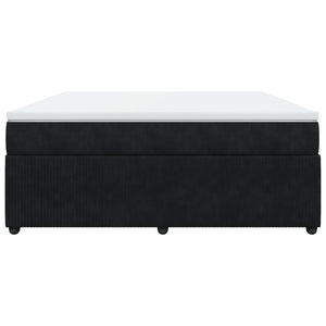 Ramsäng med madrass svart 180x200 cm sammet