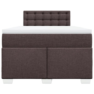 Ramsäng med madrass mörkbrun 120x200 cm tyg