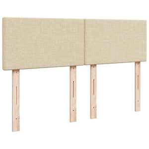 Ramsäng med madrass gräddvit 160x200 cm tyg