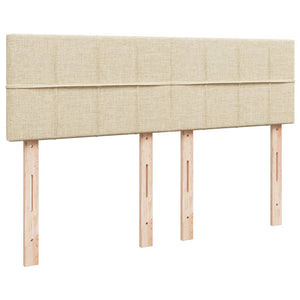 Ramsäng med madrass gräddvit 160x200 cm tyg