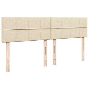 Ramsäng med madrass gräddvit 180x200 cm tyg