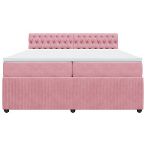 Ramsäng med madrass rosa 200x200 cm sammet