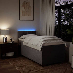 Ramsäng med madrass taupe 90x200 cm tyg