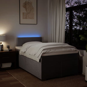 Ramsäng med madrass taupe 120x190 cm tyg