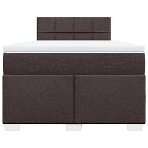 Ramsäng med madrass mörkbrun 120x190 cm tyg