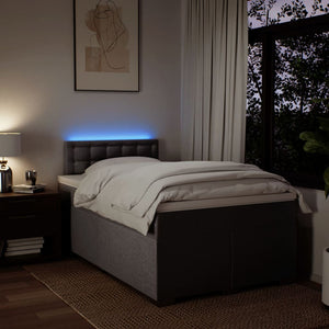 Ramsäng med madrass taupe 120x190 cm tyg