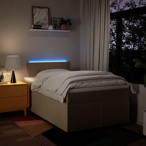 Ramsäng med madrass gräddvit 120x200 cm tyg