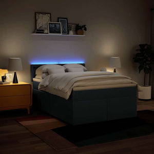 Ramsäng med madrass blå 140x190 cm tyg