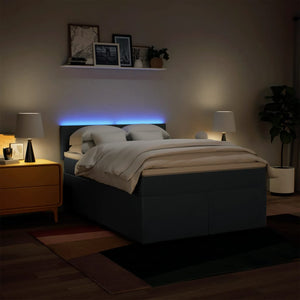 Ramsäng med madrass blå 160x200 cm tyg