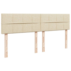 Ramsäng med madrass gräddvit 200x200 cm tyg