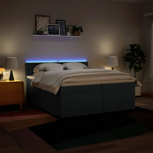 Ramsäng med madrass blå 200x200 cm tyg