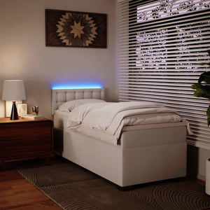 Ramsäng med madrass vit 80x200 cm konstläder