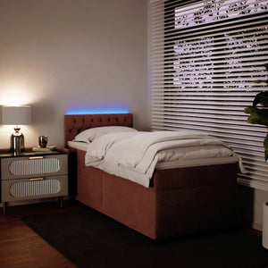 Ramsäng med madrass rosa 90x190 cm sammet