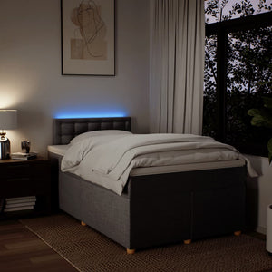 Ramsäng med madrass taupe 120x200 cm tyg