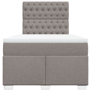 Ramsäng med madrass taupe 120x190 cm tyg