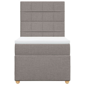 Ramsäng med madrass taupe 100x200 cm tyg