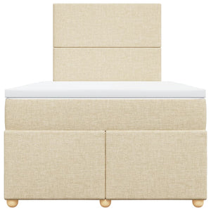 Ramsäng med madrass gräddvit 120x200 cm tyg