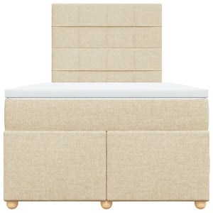 Ramsäng med madrass gräddvit 120x200 cm tyg