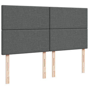 Ramsäng med madrass mörkgrå 200x200 cm tyg