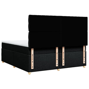 Ramsäng med madrass svart 200x200 cm tyg