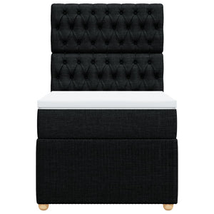 Ramsäng med madrass svart 80x200 cm tyg