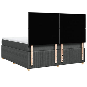 Ramsäng med madrass mörkgrå 180x200 cm tyg