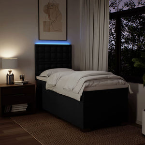 Ramsäng med madrass svart 100x200 cm tyg