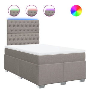 Ramsäng med madrass taupe 120x190 cm tyg