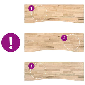 Bordsskiva obehandlad 160x50x2,5 cm massiv ek rektangulär