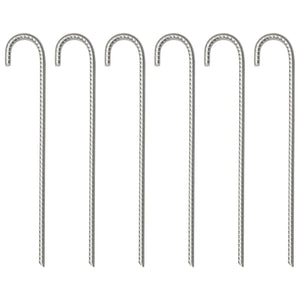 Tältpinnar 6 st 37 cm Ø10 mm galvaniserat stål