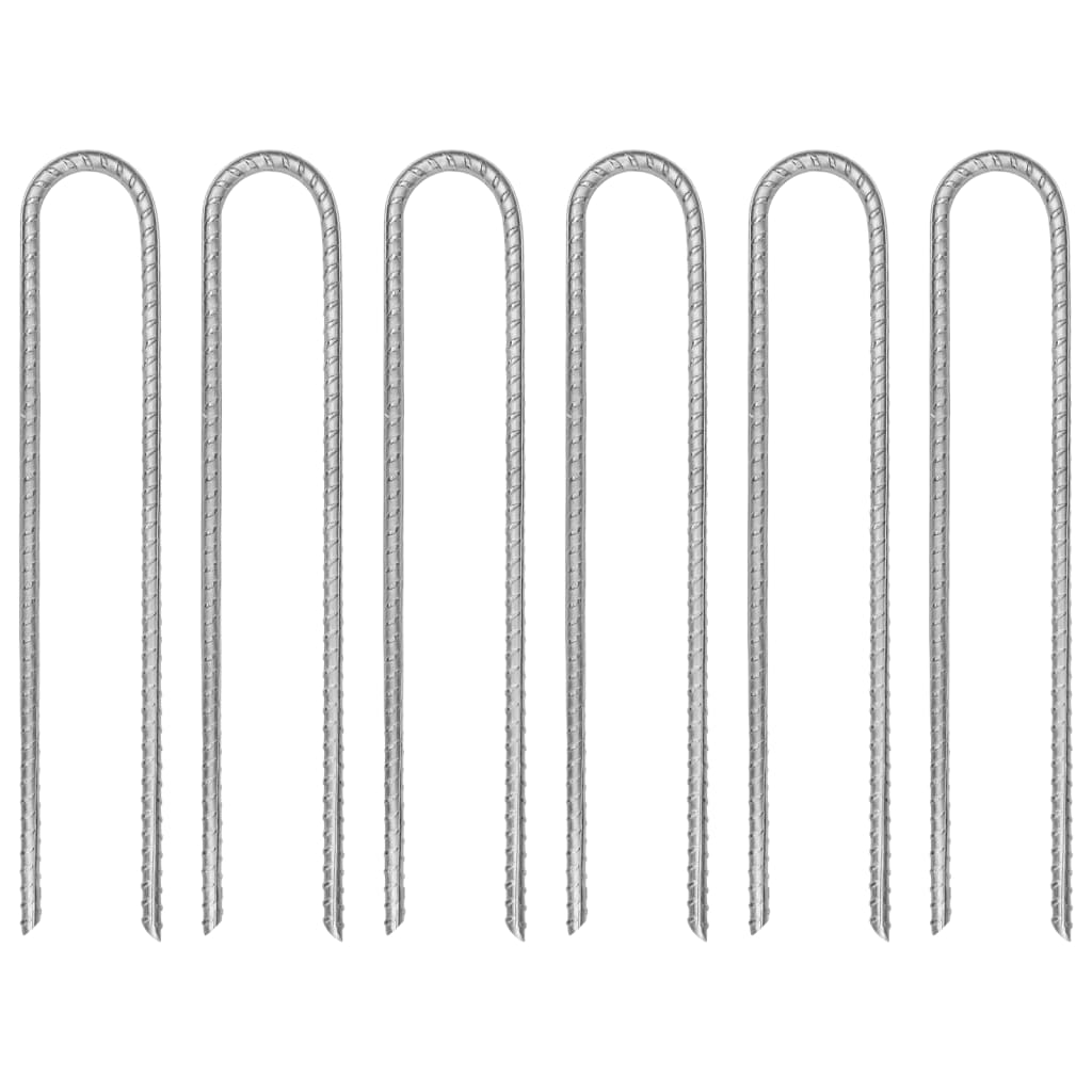 Tältpinnar 6 st U-formade 30 cm Ø8,5 mm galvaniserat stål