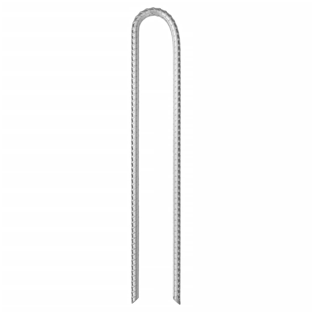 Tältpinnar 6 st U-formade 37 cm Ø11,3 mm galvaniserat stål