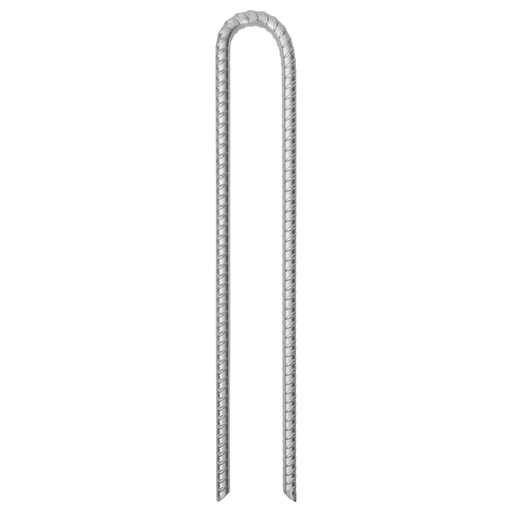 Tältpinnar 6 st U-formade 41,5 cm Ø13 mm galvaniserat stål