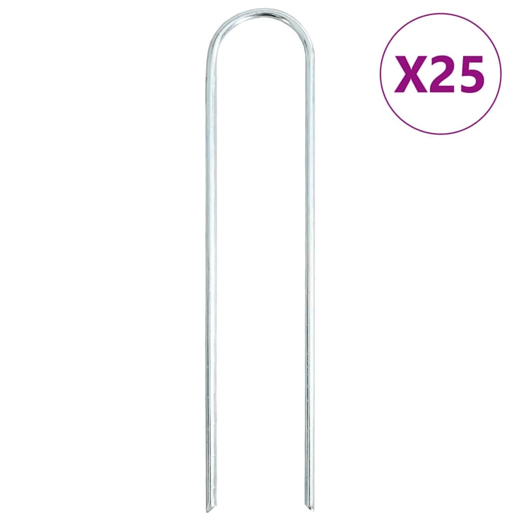 Markpinne U-format 25 st 20x3,5 cm galvaniserat stål