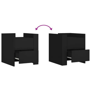 Sängbord svart 45x50x50 cm konstruerat trä