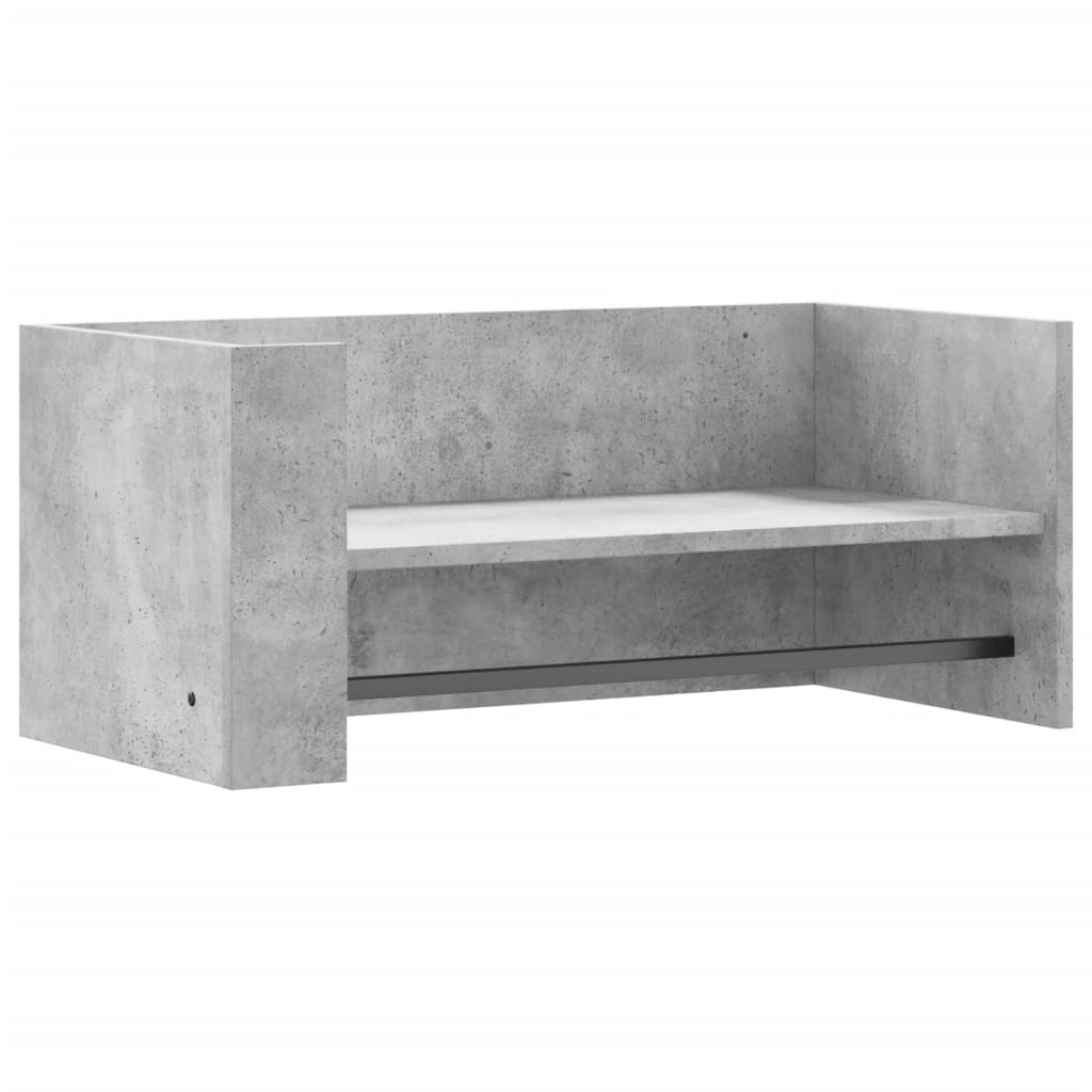 Vägghylla betonggrå 70,5x35x30,5 cm konstruerat trä