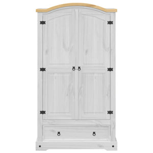 Garderob Corona vit 102x52x186 cm massiv furu