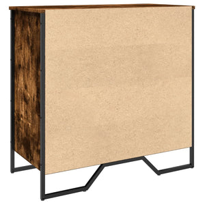 Skoskåp rökfärgad ek 80x38x78 cm konstruerat trä