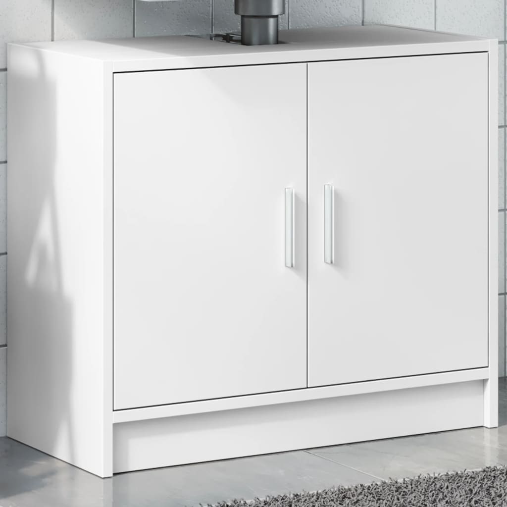 Tvättställsskåp vit 63x29x55 cm konstruerat trä