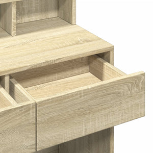 Sminkbord med LED sonoma-ek 80x41x134,5 cm