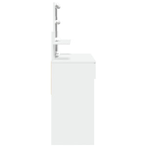 Sminkbord med LED vit 100x40x130 cm