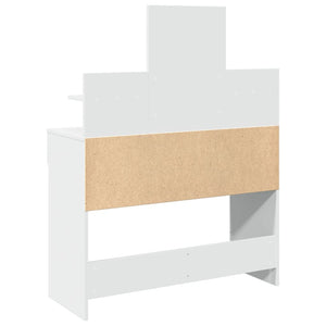 Sminkbord med LED vit 100x40x130 cm