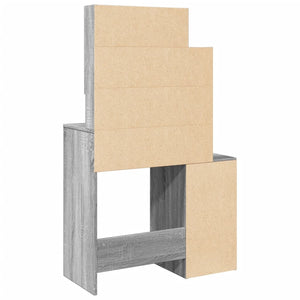 Sminkbord med skåp grå sonoma 80x35x132 cm