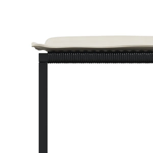 Matgrupp för trädgården med dynor 17 delar konstrotting svart