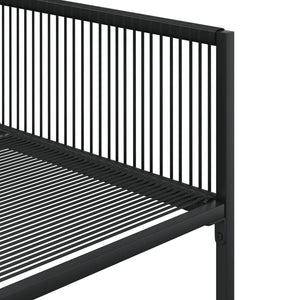 Matgrupp för trädgården 17 delar konstrotting svart