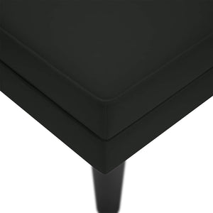 Schäslong med kudde och höger armstöd svart sammet