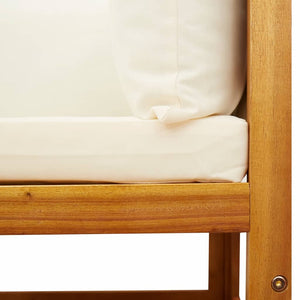 7-delad trädgårdssoffgrupp med kuddar trä akacia och rep